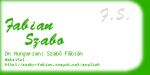 fabian szabo business card